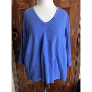 Venezia/Lane Bryant 3/4 sleeve ribbed blouse